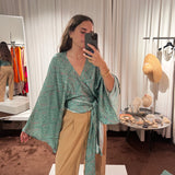 Top Dido print verde