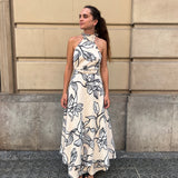 Vestido HALTER PRINT LINO